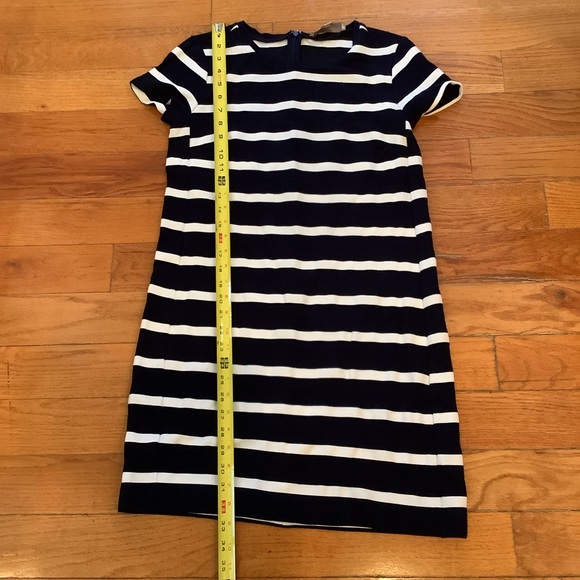 Ann Taylor Loft Navy Blue and White Striped Dress Size Small Short Sleeves - Picture 8 of 9